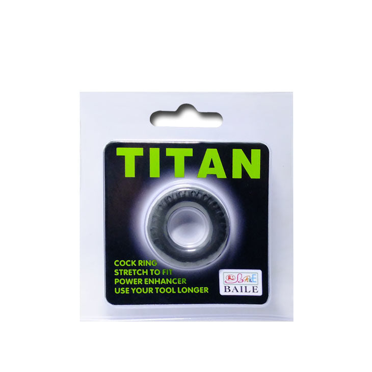 BAILE - Titan Penisring i Silikon Sort/Grønn 2 cm