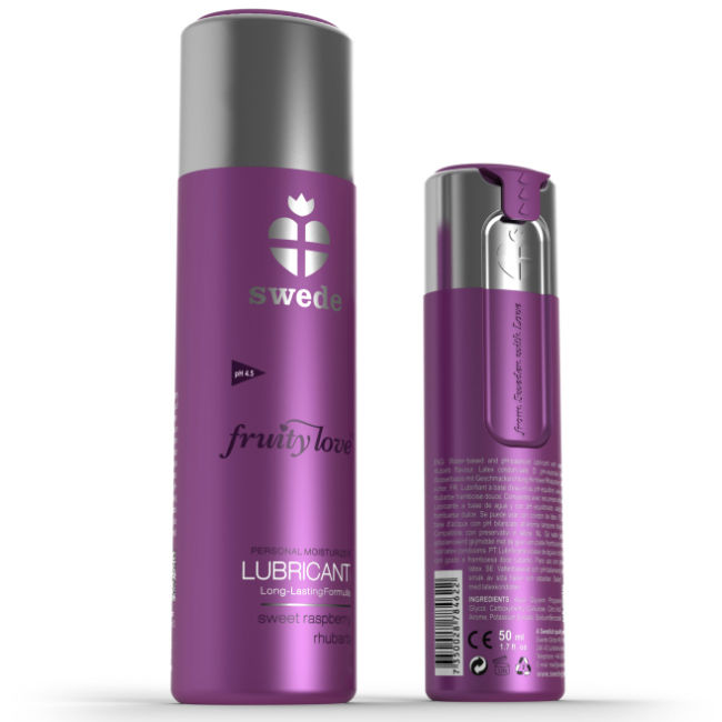 SWEDE - Fruity Love Vannbasert glidemiddel Bringebær & Rabarbra 50 ml