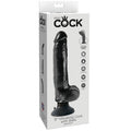 KING COCK - Vibrerende dildo med pung 23 cm Sort