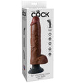 KING COCK - Vibrerende dildo med pung 25,5 cm Brun