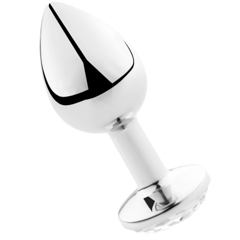 SECRETPLAY - Analplugg i aluminium med krystall Transparent 8 cm