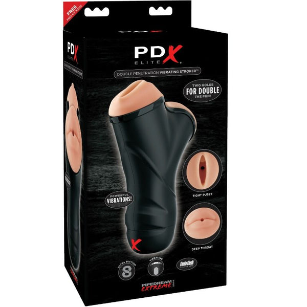 PDX ELITE - Double Penetration Vibrerende Masturbator