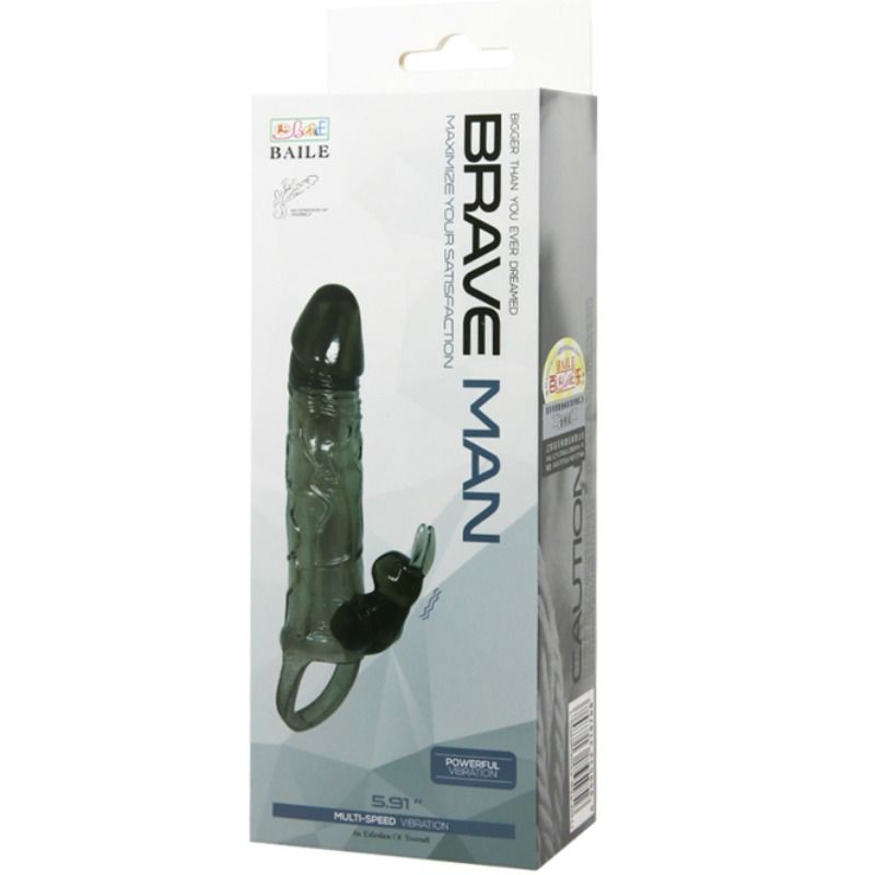 BAILE - Brave Man Penishylse Sort 16,5 cm
