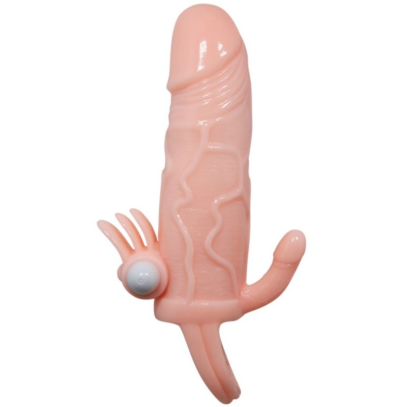 BAILE - Brave Man Penishylse med klitoris- og analstimulering Hud 16,5 cm