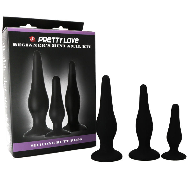 PRETTY LOVE - Silikon Analplugg-sett for Nybegynnere