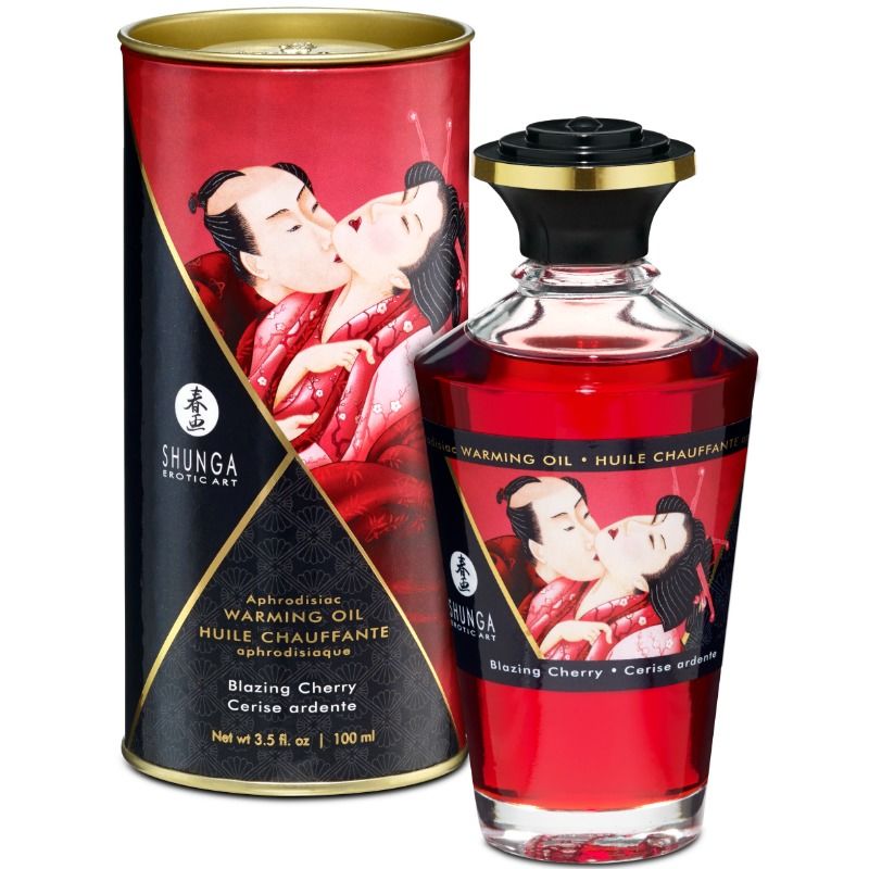 SHUNGA - Varmende massasjeolje Intens kirsebær 100 ml