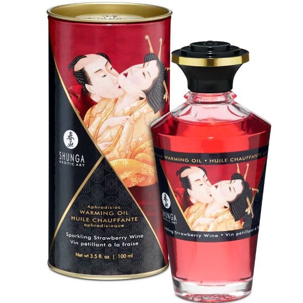 SHUNGA - Varmende massasjeolje Jordbær og cava 100 ml