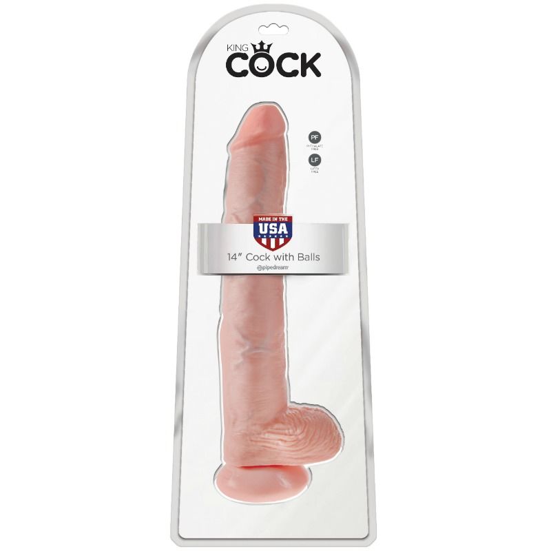 KING COCK - Realistisk Dildo med Baller Hud 35,6 cm