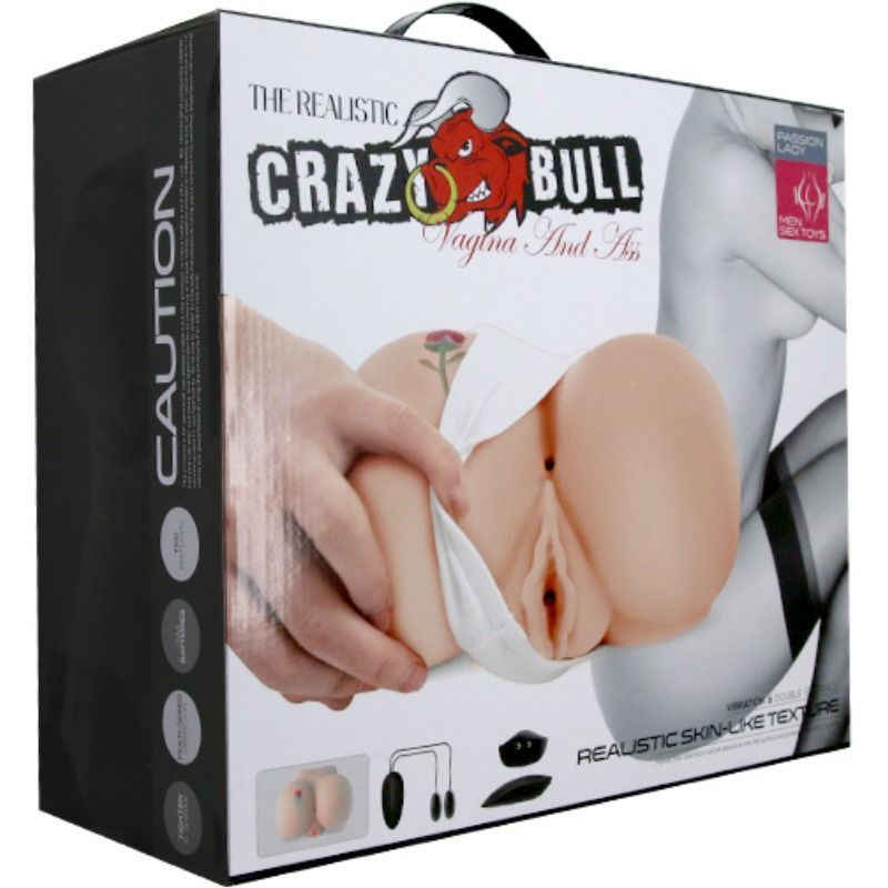 CRAZY BULL - Tattoo Realistisk Vagina- & Anus-masturbator