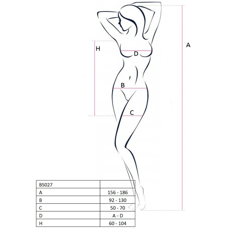 PASSION - Bodystocking i kjolestil Sort One Size