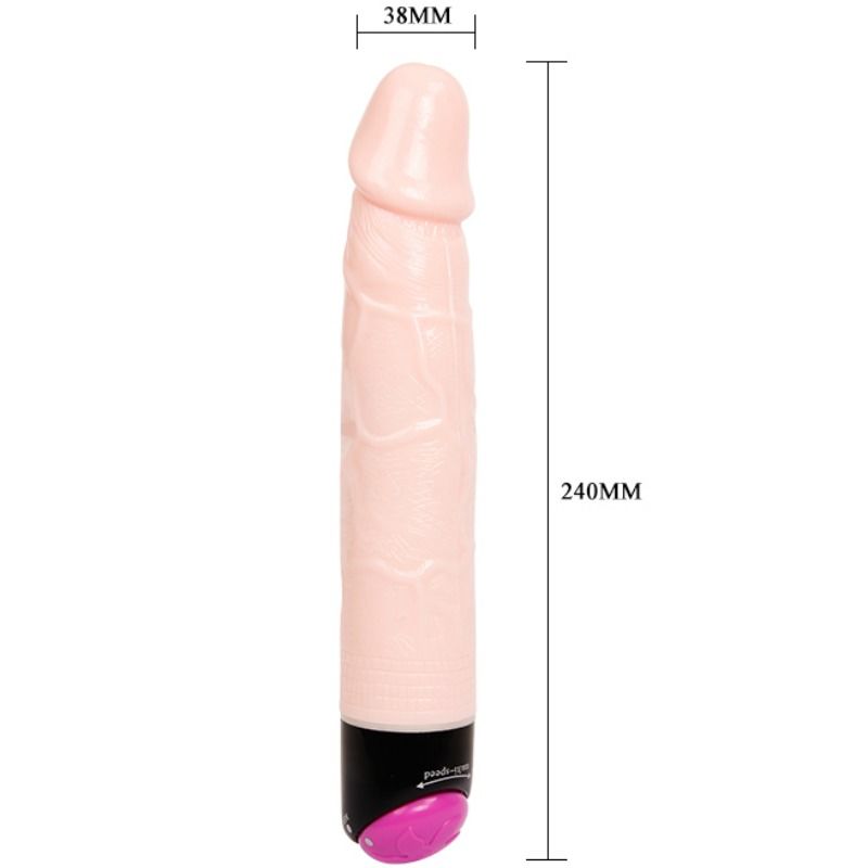 BAILE - Colorful Sex Realistisk Vibrator med Rotasjon 24 cm