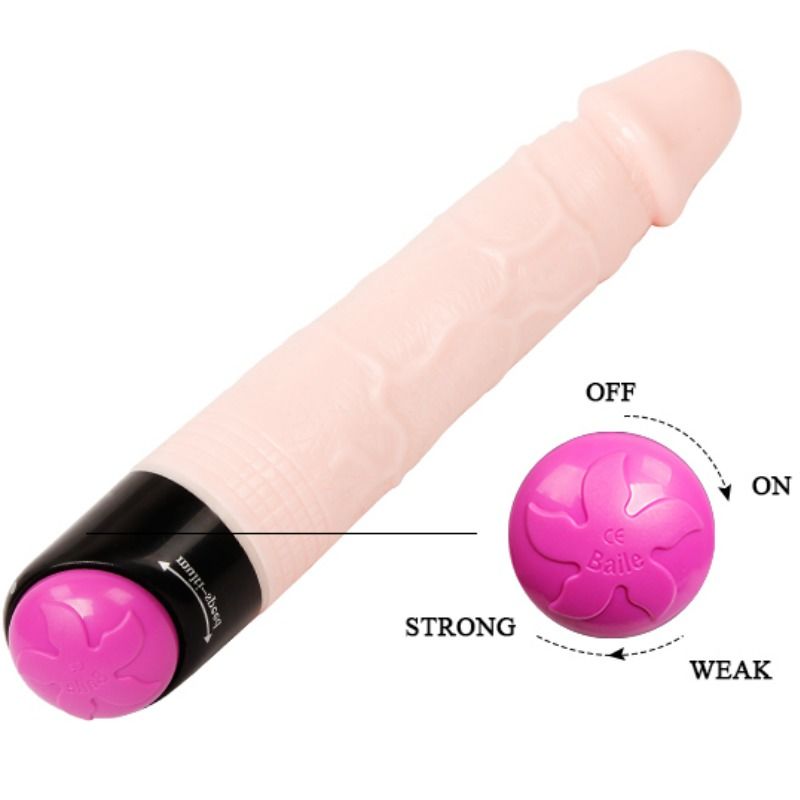 BAILE - Colorful Sex Realistisk Vibrator med Rotasjon 24 cm