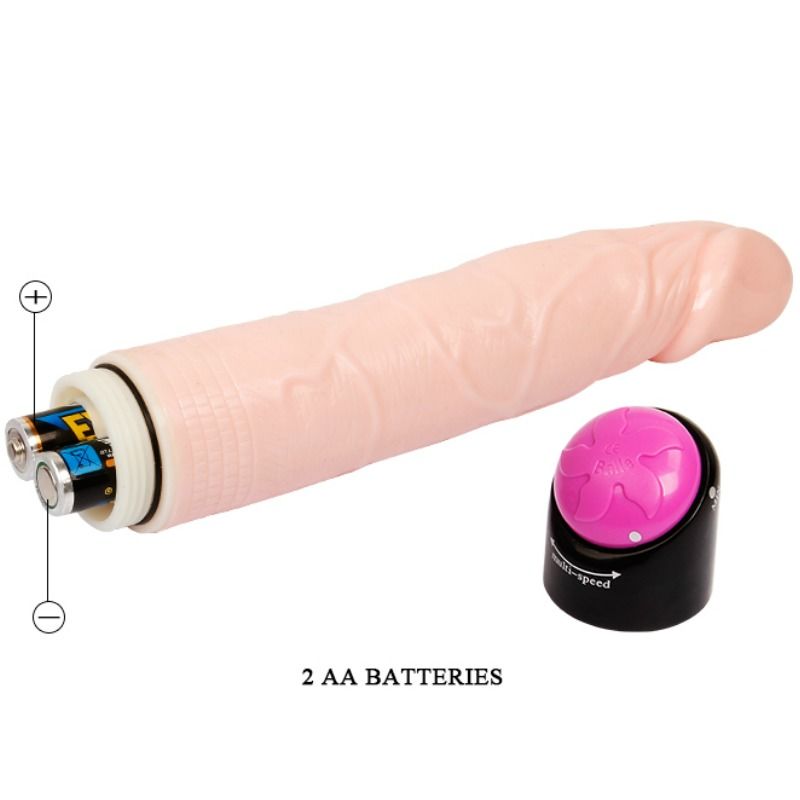 BAILE - Colorful Sex Realistisk Vibrator med Rotasjon 24 cm