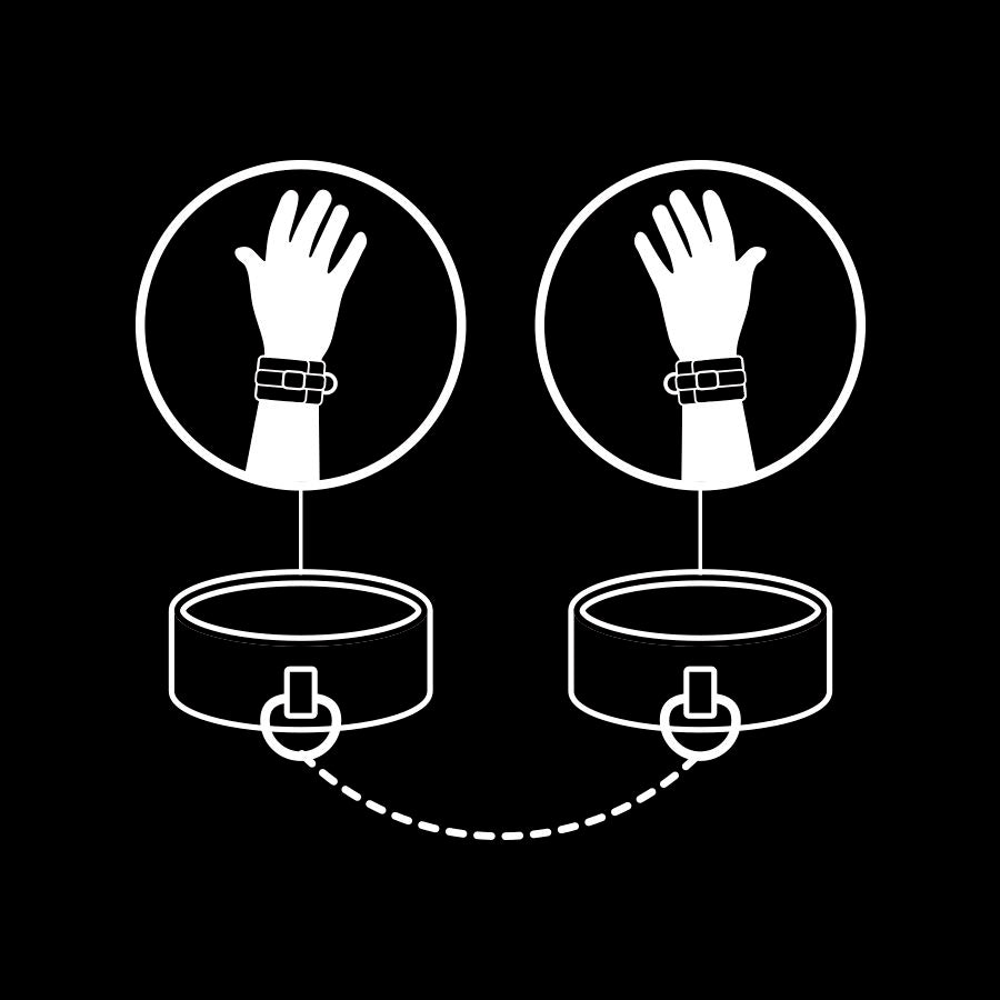 FETISH SUBMISSIVE - Håndjern i vegansk lær med neoprenfôr