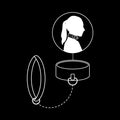 FETISH SUBMISSIVE - Halsbånd med kjetting og bånd