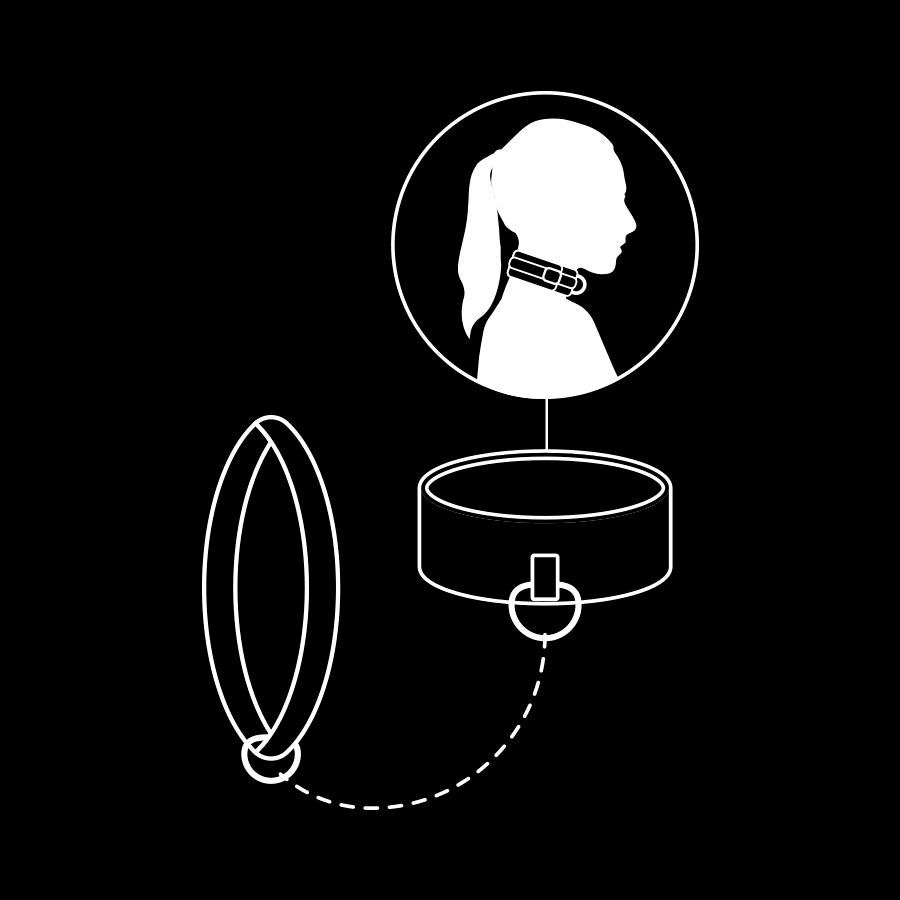 FETISH SUBMISSIVE - Halsbånd med kjetting og bånd