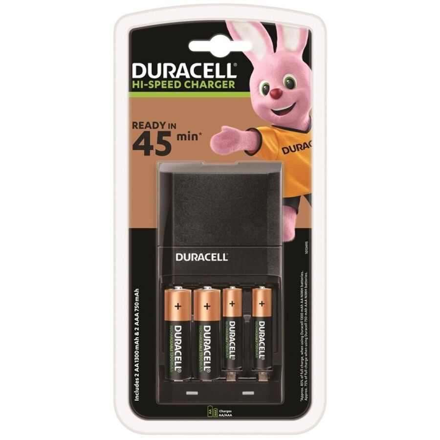 DURACELL - Batterilader med Oppladbare Batterier