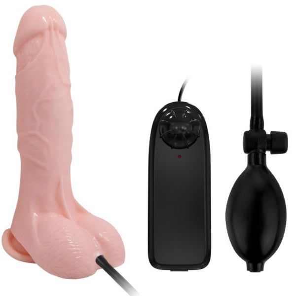 BAILE - Realistisk Oppblåsbar Dildovibrator 18,8 cm