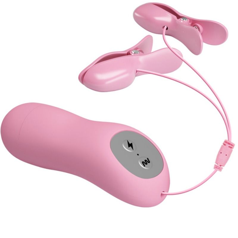 BAILE - Romantic Wave Vibrerende Brystvorteklyper med Elektrosjokk