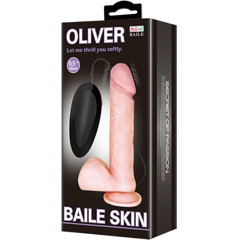 BAILE - Oliver Realistisk vibrerende dildo med fjernkontroll