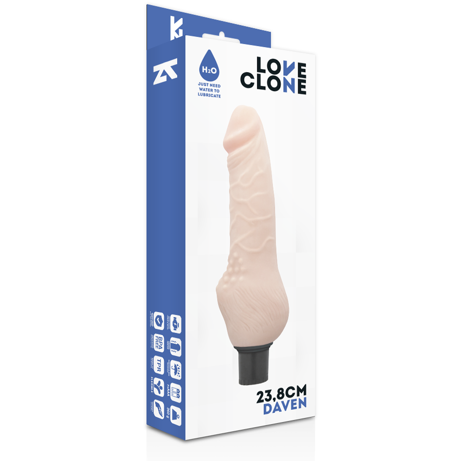 LOVECLONE - Daven Selvsmurt Realistisk Vibrator 23,8 cm