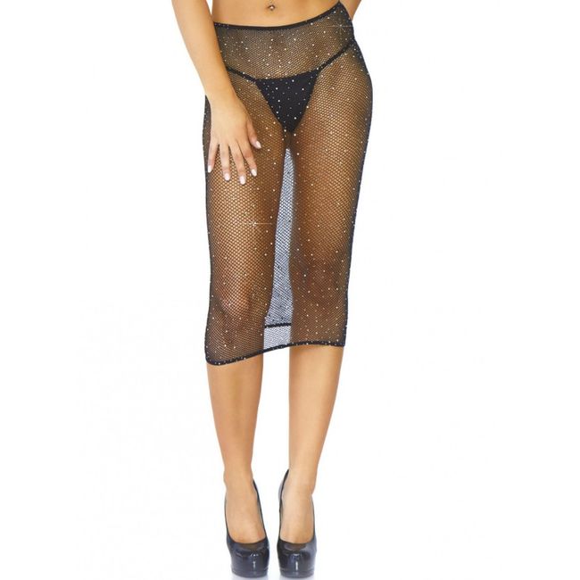 LEG AVENUE - Konvertibel Nettingkjole med Strass