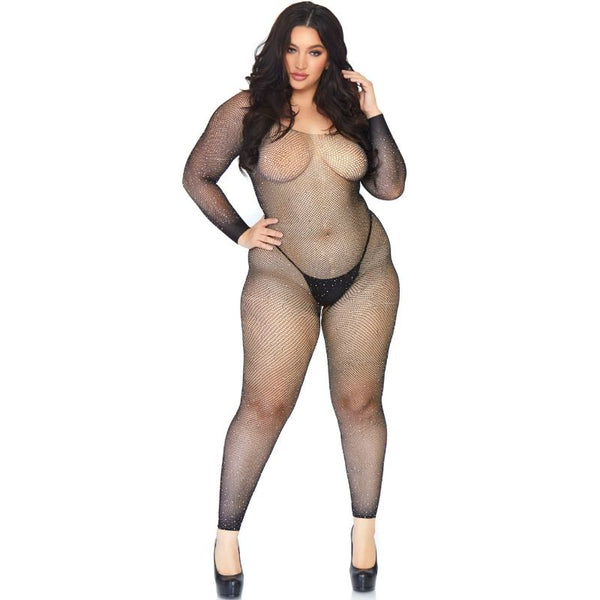 LEG AVENUE - Bodystocking i Netting med Strass