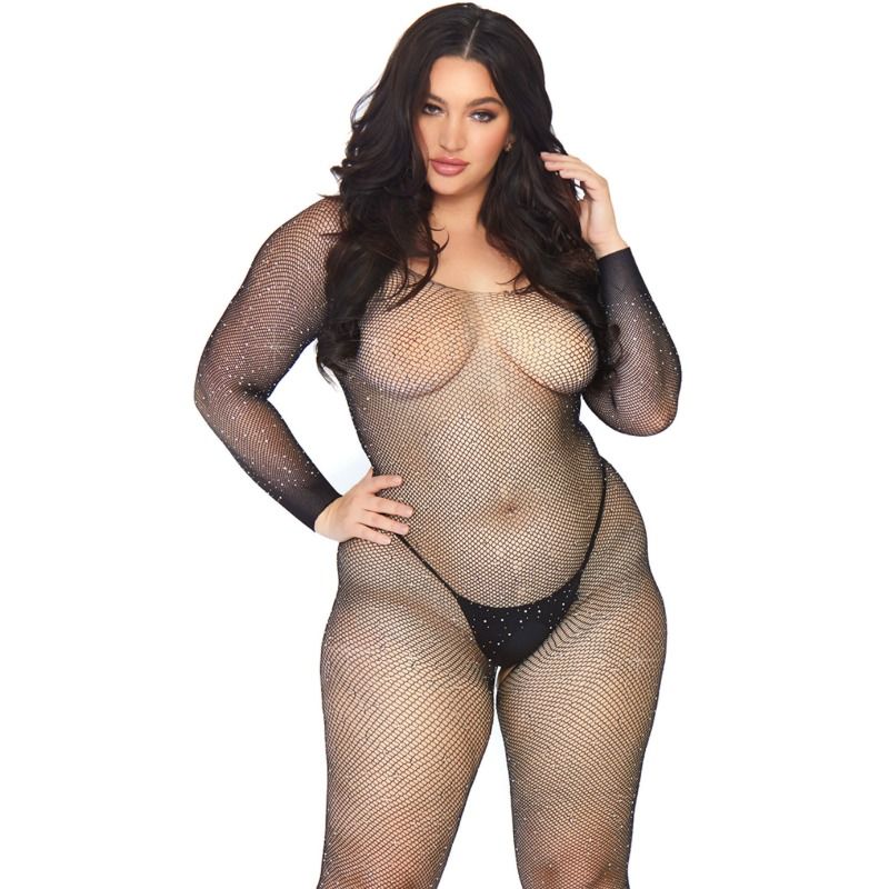 LEG AVENUE - Bodystocking i Netting med Strass
