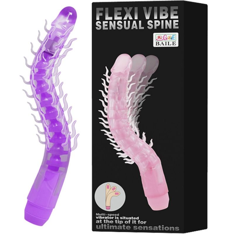 BAILE - Flexi Vibe Sensual Spine Bøyelig Vibrator Lilla 23,5 cm