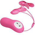 BAILE - Romantic Wave Vibrerende Brystvorteklyper med Elektrosjokk Fuchsia