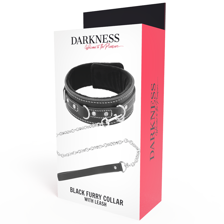 DARKNESS - Lærhalsbånd med bånd i høy kvalitet