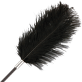 DARKNESS - Ridepisk med fjær Sort 56 cm
