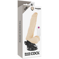 BASECOCK - Realistisk bøyelig vibrerende dildo med fjernkontroll Hud 21 cm