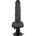 BASECOCK - Realistisk bøyelig vibrerende dildo med fjernkontroll Sort 21 cm