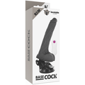 BASECOCK - Realistisk bøyelig vibrerende dildo med fjernkontroll Sort 18,5 cm