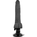 BASECOCK - Realistisk bøyelig vibrerende dildo med fjernkontroll Sort 18,5 cm