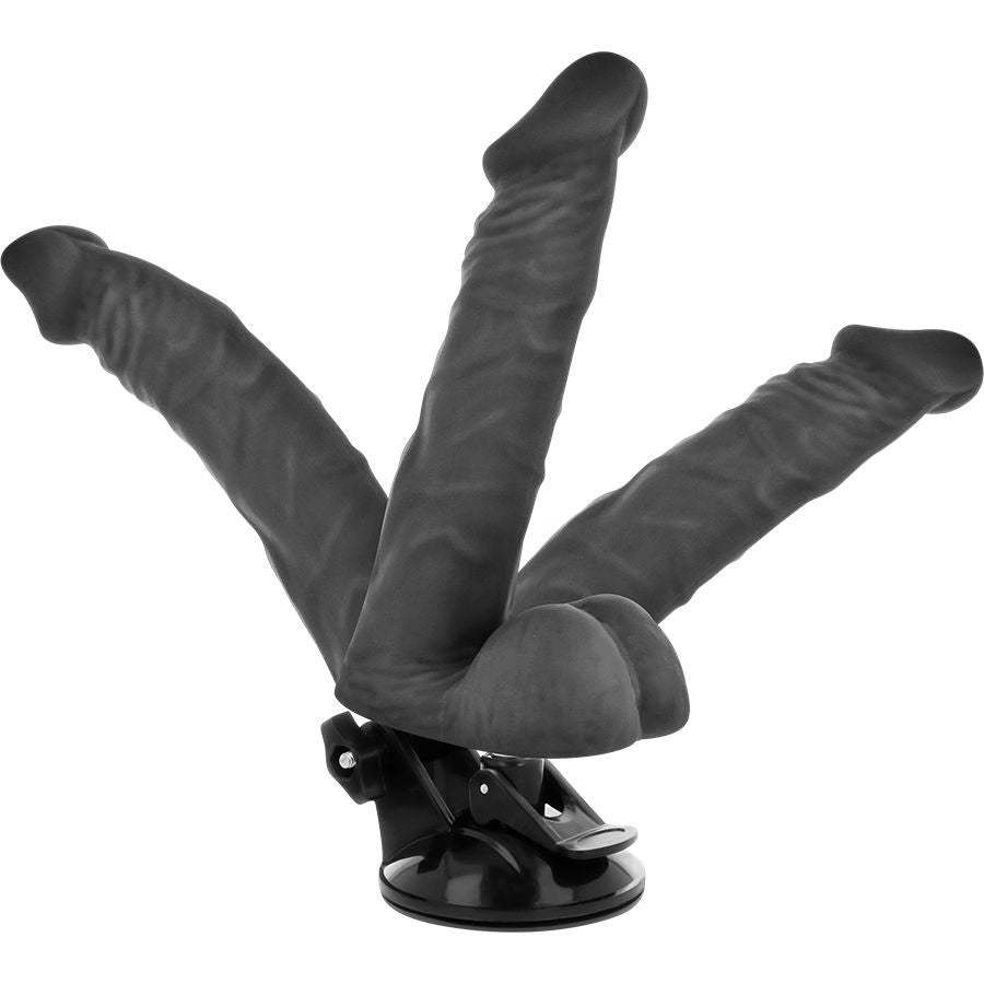 BASECOCK - Realistisk Bøyelig Vibrator med Fjernkontroll Sort 20 cm