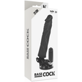 BASECOCK - Realistisk vibrator med fjernkontroll Sort 21 cm