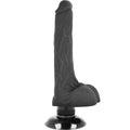 BASECOCK - Realistisk vibrator 2-i-1 Sort 18,5 cm