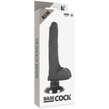 BASECOCK - Realistisk vibrator 2-i-1 Sort 18,5 cm