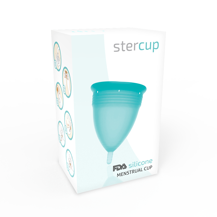 STERCUP - Menskopp Silikon Akvamarin Størrelse S