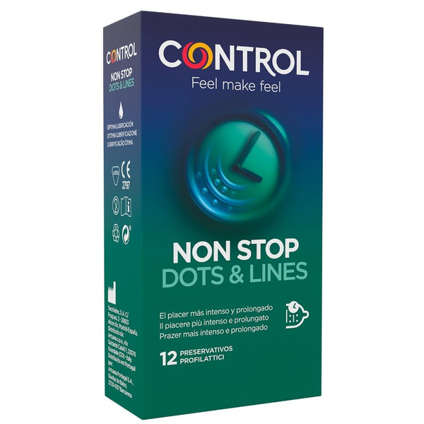 CONTROL - Nonstop Kondomer med Prikker og Riller 12 stk