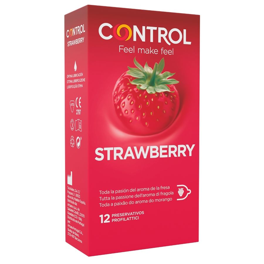 CONTROL - Adapts Strawberry Kondomer med Smak 12 stk