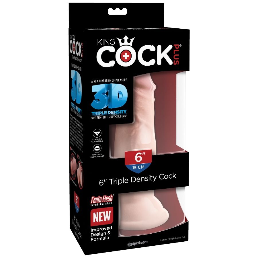 KING COCK - Triple Density Realistisk Dildo 15,2 cm