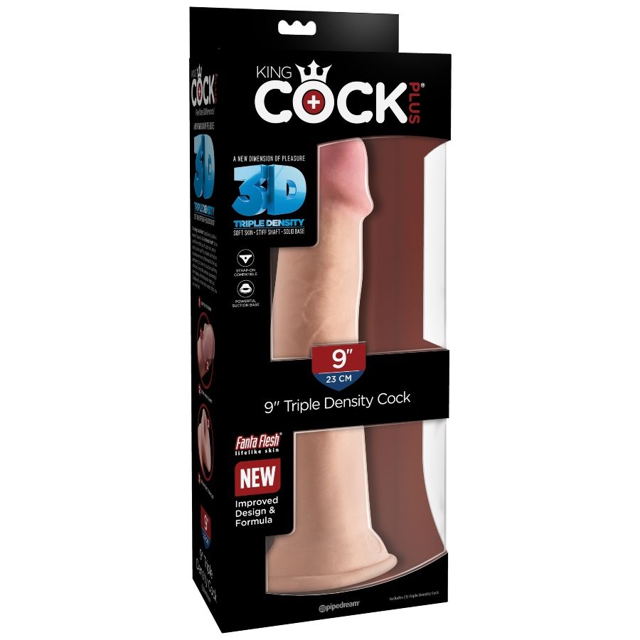 KING COCK - Triple Density Realistisk Dildo 23 cm