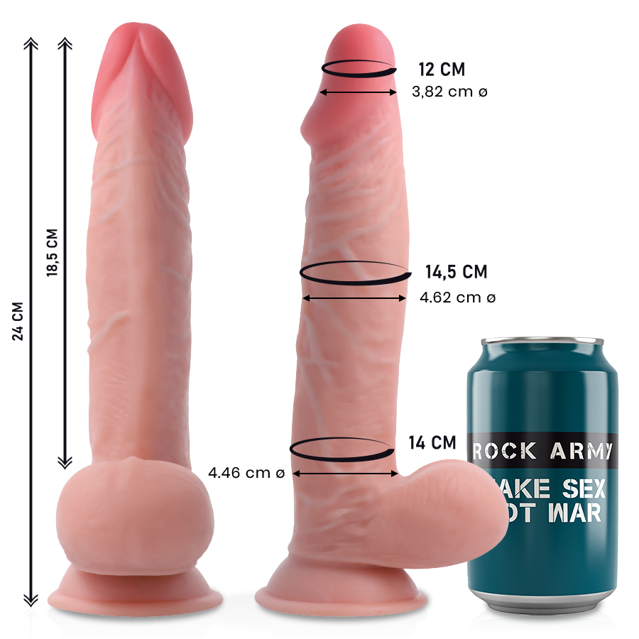 ROCKARMY - Sherman Dual Density Realistisk Dildo 24 cm