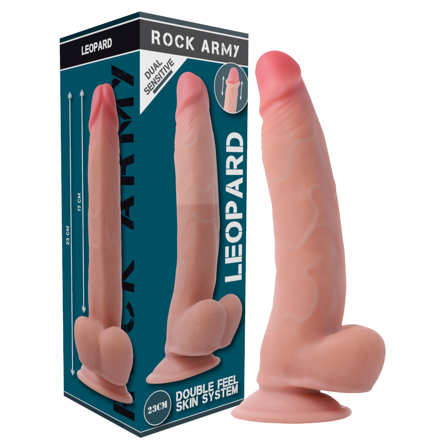 ROCKARMY - Leopard Dual Density Realistisk Dildo 23 cm