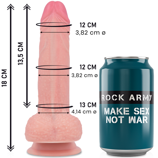ROCKARMY - Mustang Liquid Silicone Premium Realistisk Dildo 18 cm