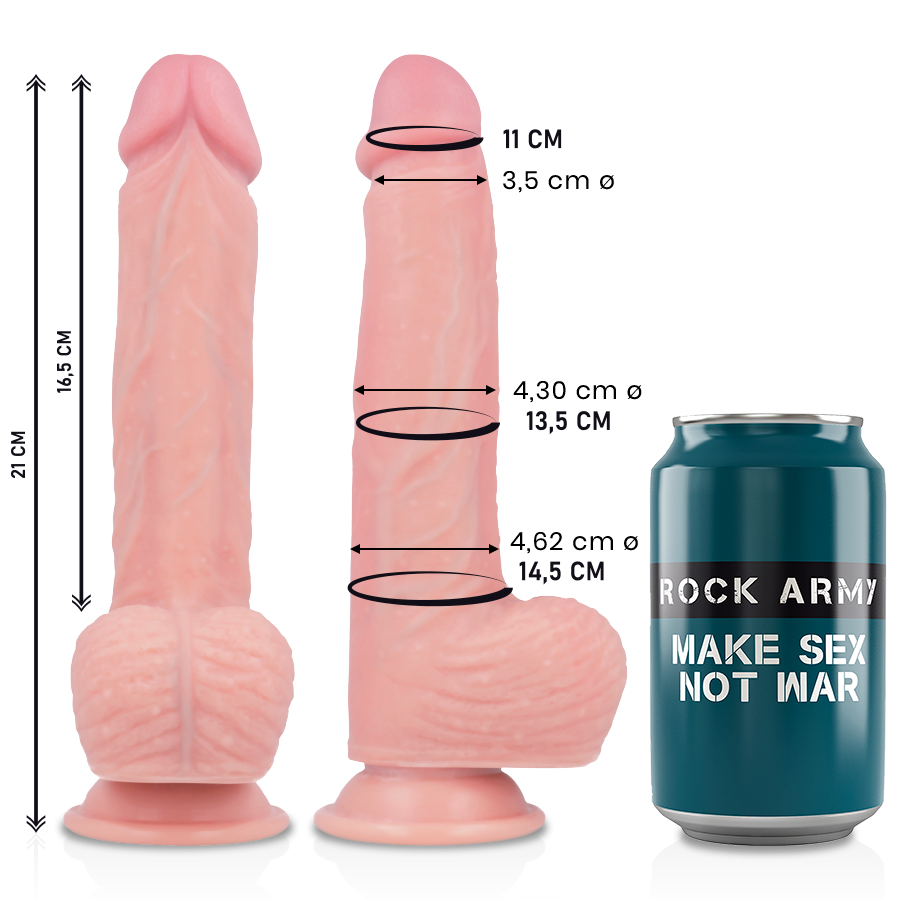 ROCKARMY - Spitfire Liquid Silicone Premium Realistisk Dildo 21 cm