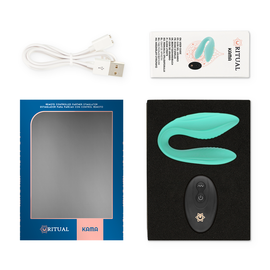 RITHUAL - Kama Parvibrator med fjernkontroll Aqua